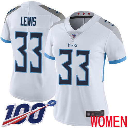 Tennessee Titans Limited White Women Dion Lewis Road Jersey NFL Football #33 100th Season Vapor Untouchable->youth nfl jersey->Youth Jersey
